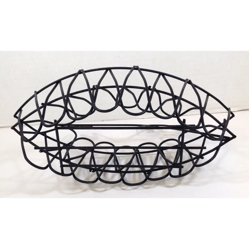 Vtg Wire Chicken Hen Egg Basket Black Farmhouse Country Homestead Kitchen 11x5x9